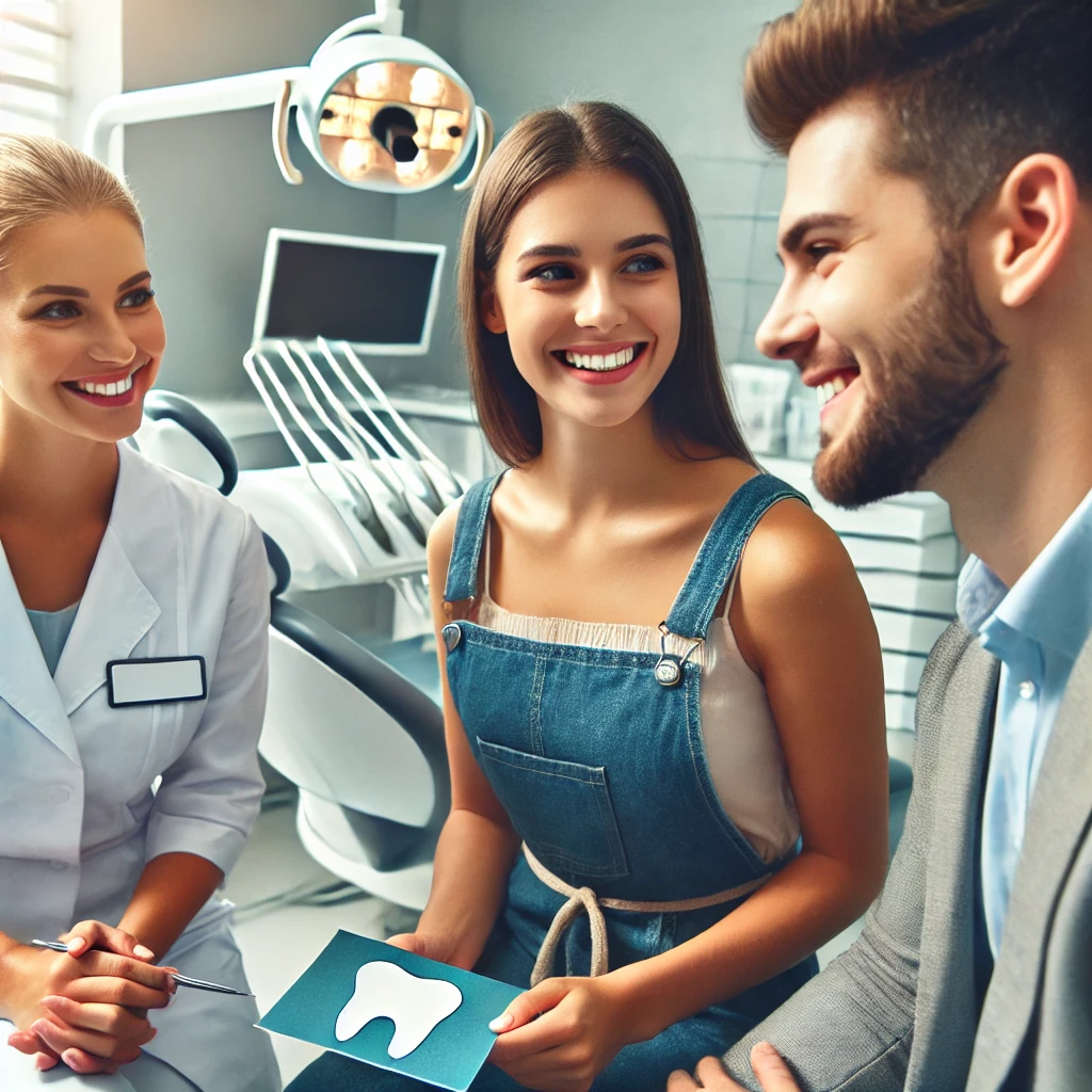 Dental team interacting with patients in a clinic